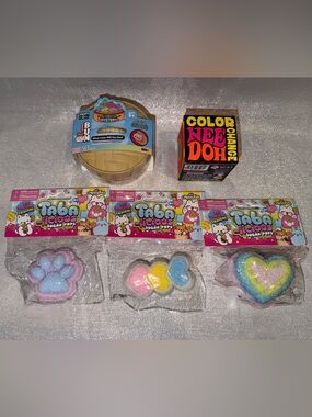 NeeDoh Color Change, Mystery Dumpling. & 3 Orb Curiosities Sugar Pop Squishies